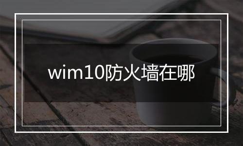 wim10防火墙在哪
