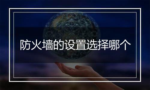 防火墙的设置选择哪个