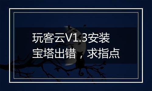 玩客云V1.3安装宝塔出错，求指点