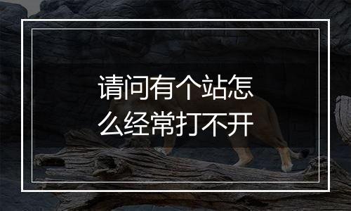 请问有个站怎么经常打不开
