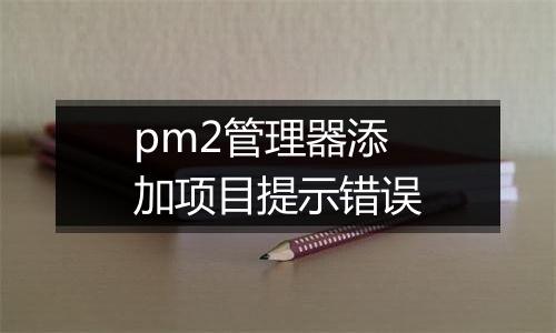 pm2管理器添加项目提示错误