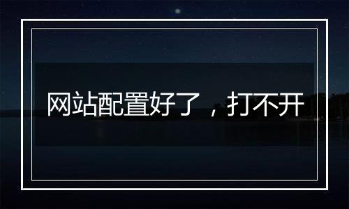 网站配置好了,打不开