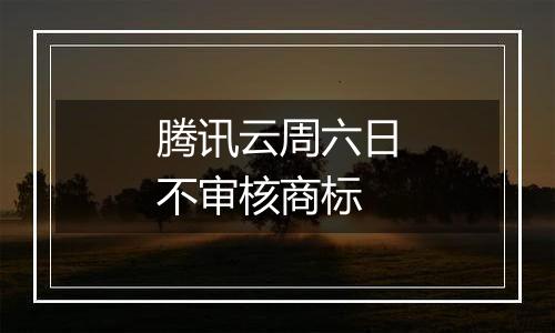 腾讯云周六日不审核商标