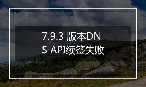 7.9.3 版本DNS API续签失败