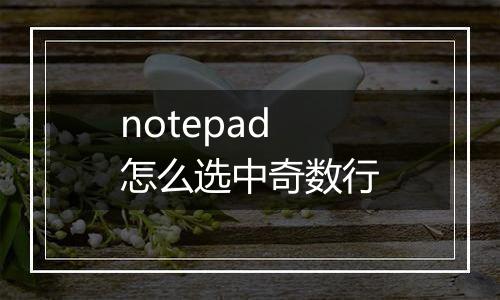 notepad怎么选中奇数行