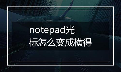 notepad光标怎么变成横得