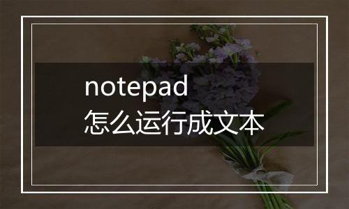 notepad怎么运行成文本