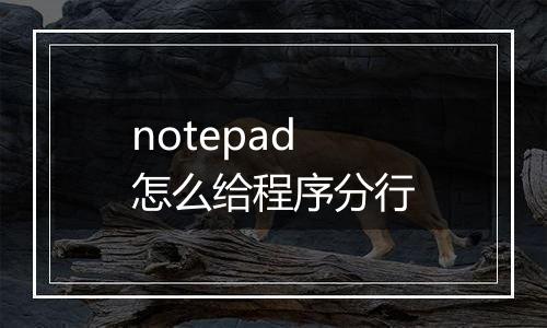notepad怎么给程序分行