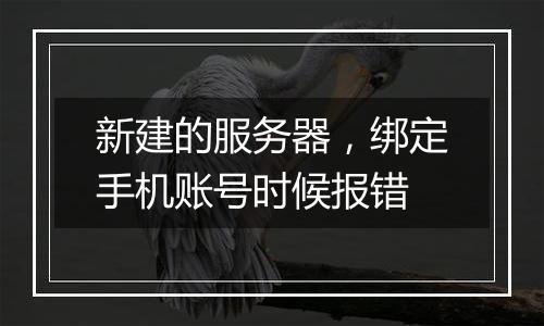 新建的服务器,绑定手机账号时候报错
