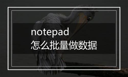 notepad怎么批量做数据