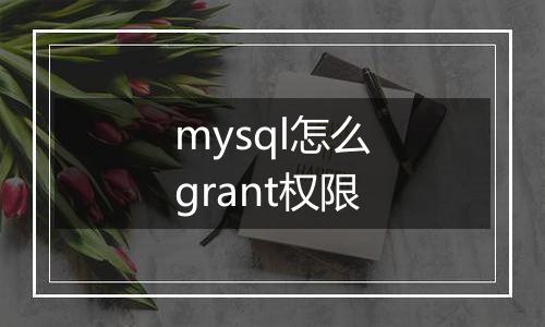 mysql怎么grant权限