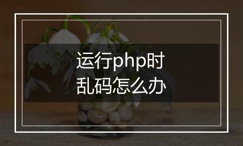 运行php时乱码怎么办