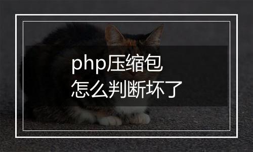 php压缩包怎么判断坏了