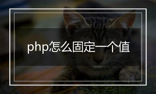 php怎么固定一个值