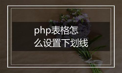 php表格怎么设置下划线