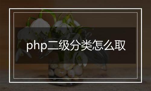 php二级分类怎么取