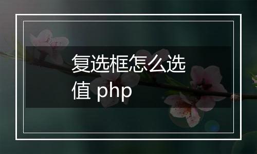 复选框怎么选值 php