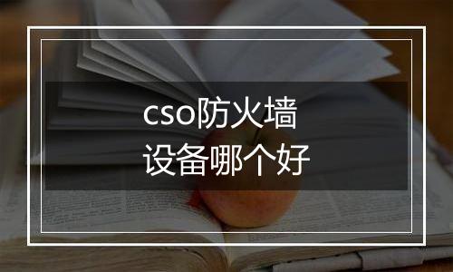 cso防火墙设备哪个好