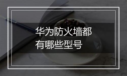 华为防火墙都有哪些型号