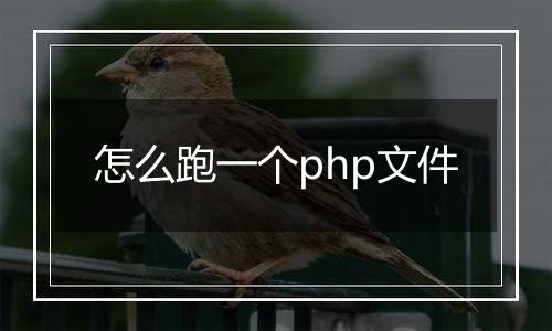 怎么跑一个php文件