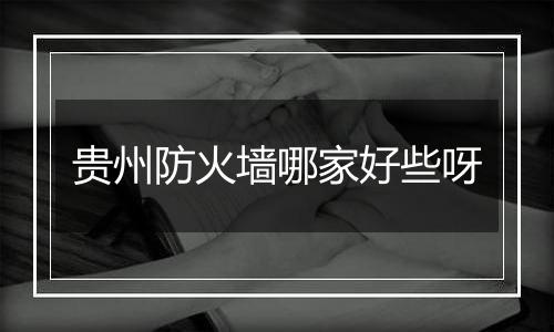 贵州防火墙哪家好些呀