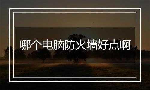 哪个电脑防火墙好点啊
