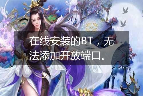 在线安装的BT，无法添加开放端口。
