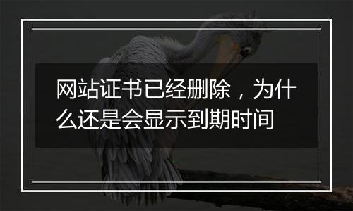 网站证书已经删除,为什么还是会显示到期时间
