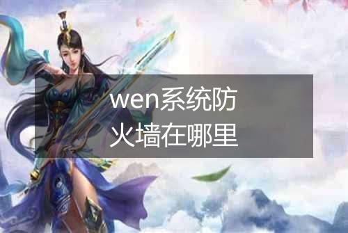 wen系统防火墙在哪里