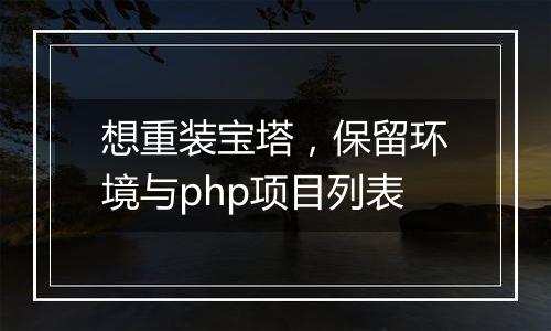 想重装宝塔，保留环境与php项目列表