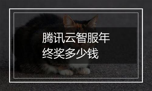 腾讯云智服年终奖多少钱