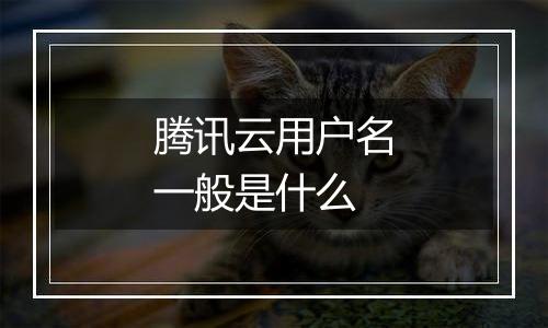 腾讯云用户名一般是什么