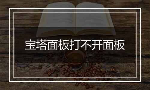 宝塔面板打不开面板