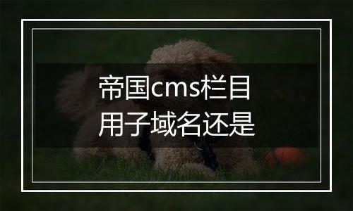 帝国cms栏目用子域名还是