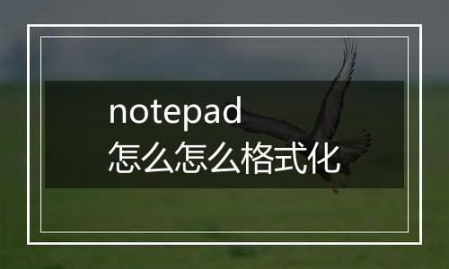 notepad怎么怎么格式化