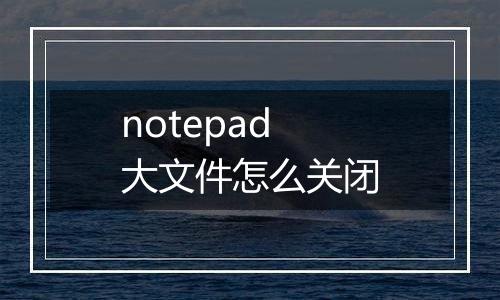notepad大文件怎么关闭