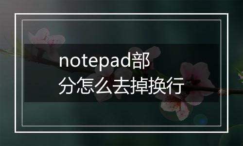 notepad部分怎么去掉换行