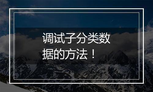 调试子分类数据的方法！