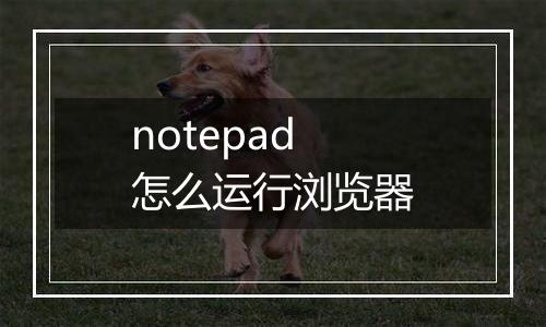 notepad怎么运行浏览器