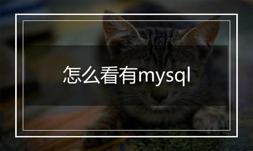 怎么看有mysql