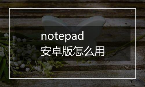 notepad安卓版怎么用