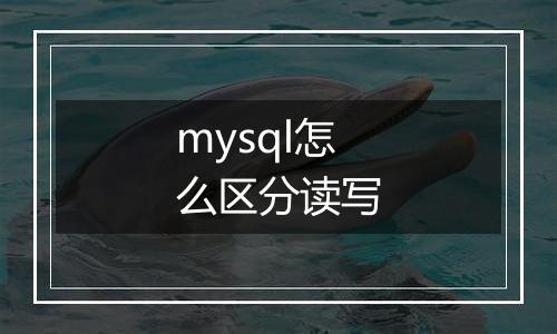 mysql怎么区分读写