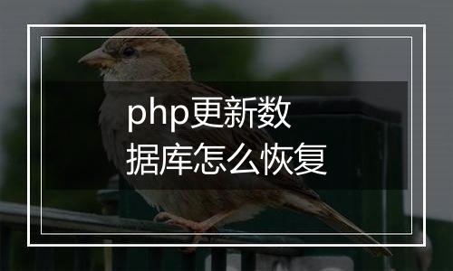 php更新数据库怎么恢复