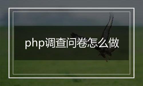 php调查问卷怎么做