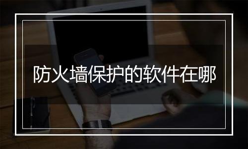 防火墙保护的软件在哪