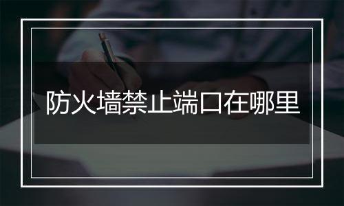 防火墙禁止端口在哪里