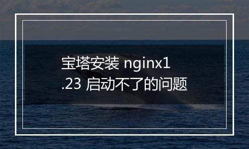 宝塔安装 nginx1.23 启动不了的问题