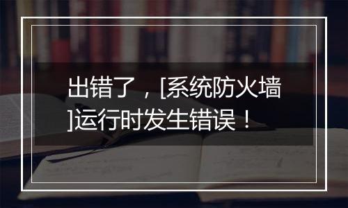 出错了，[系统防火墙]运行时发生错误！