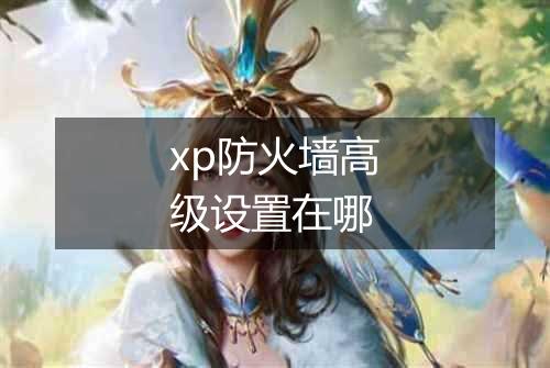 xp防火墙高级设置在哪