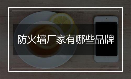 防火墙厂家有哪些品牌